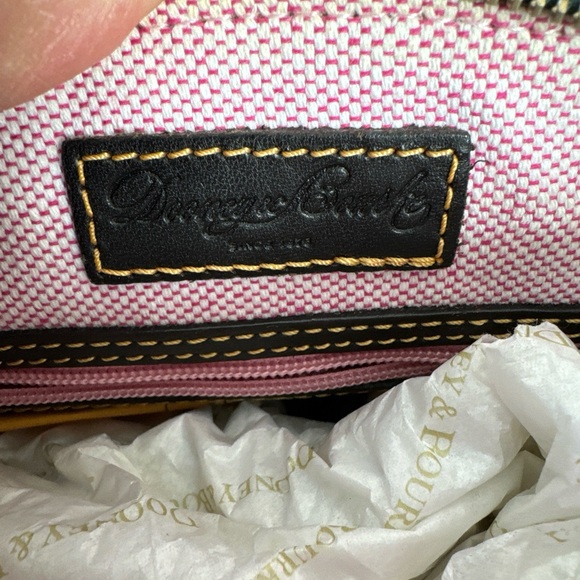 Dooney & Bourke Black and Green Croc-Embossed Leather Satchel - Picture 11 of 16